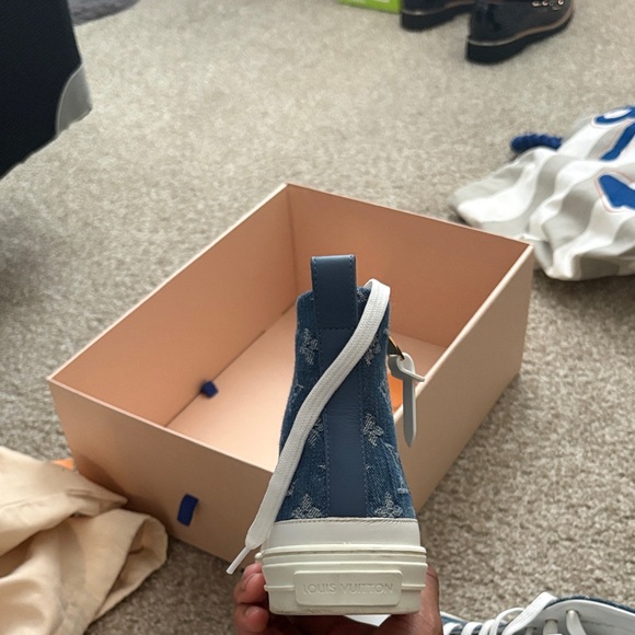 Louis Vuitton Denim Blue High-Top Sneakers